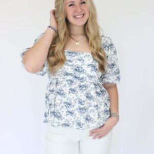 Poplin Puff Sleeve top
