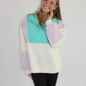 Sea-foam Color-block Pullover