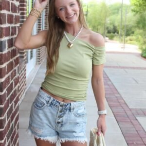 One-Shoulder Ruched Crop Top