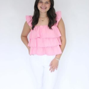 Southern Sweetheart Tiered Ruffle Top - Pink