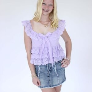 Fields Ruffle Top - Lavender